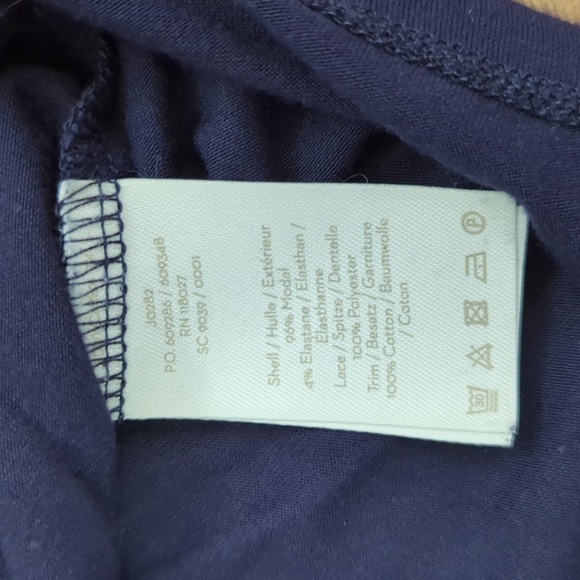 Boden V-neck Navy Blouse with Lace Detail - Picture 5 of 9